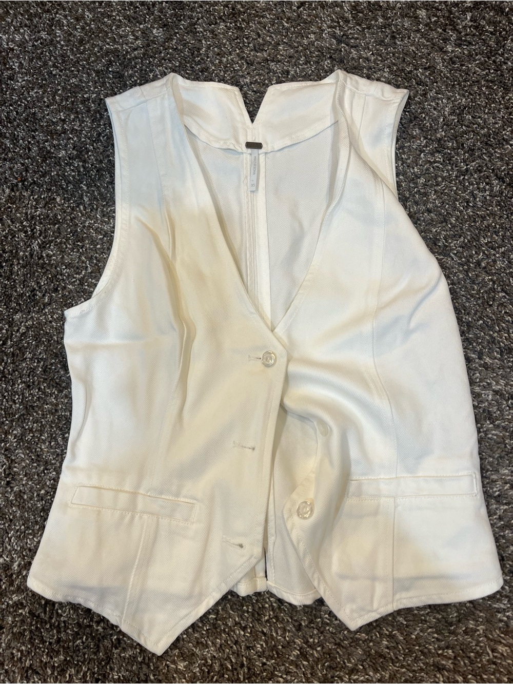 YFB White Sleeveless Button Vest Size XS